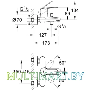 Смеситель Grohe Eurostyle Cosmopolitan (33591002) картинка 4